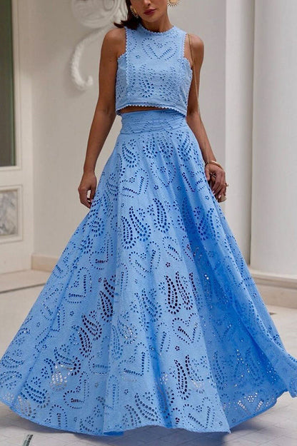 Women's Sleeveless Top and Wide-Leg Pants Set