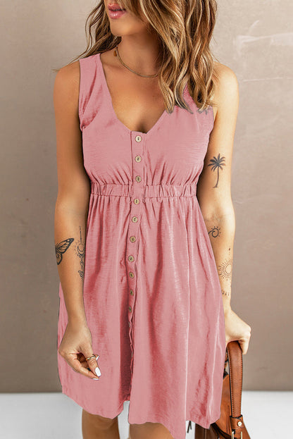 Women's Sleeveless Button-Down Midi Dress