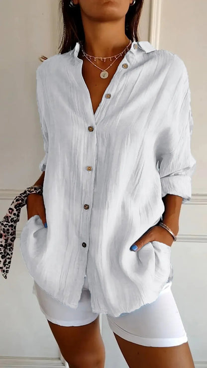 Women's Casual Button-Down Long Sleeve Shirt