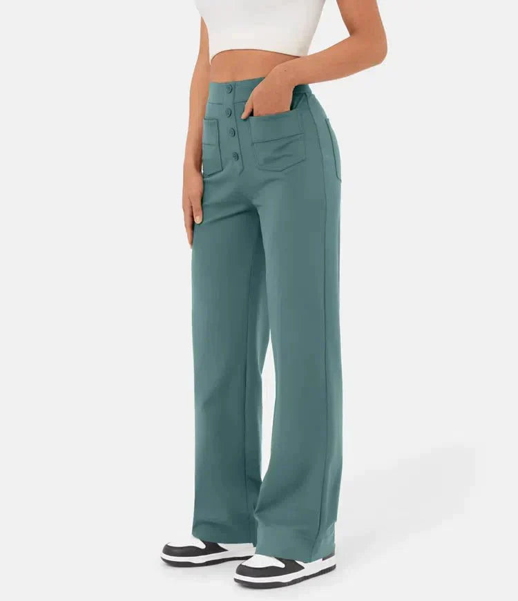 Women's High-Waisted Wide-Leg Trousers