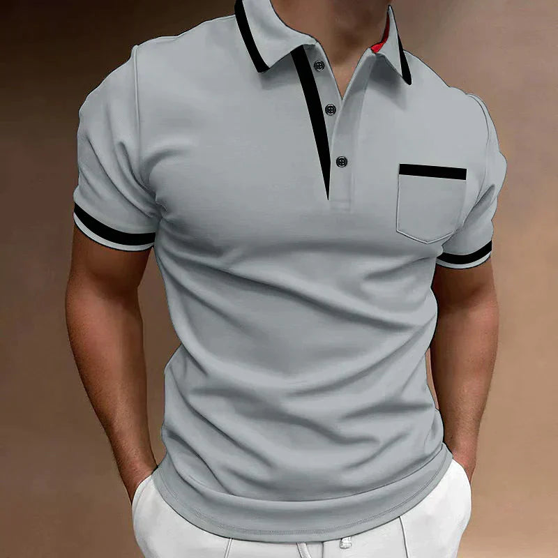 Men's Slim Fit Polo Shirt with Contrast Trim