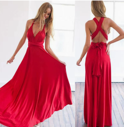 Women's Elegant Backless Halter Maxi Dress