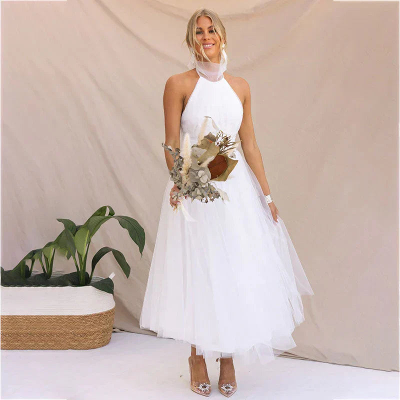 Women's Elegant Halter Neck Maxi Dress