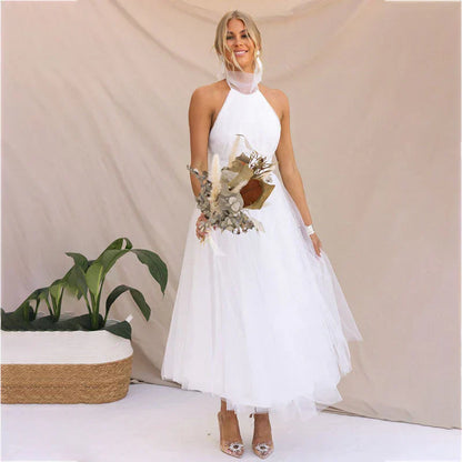 Women's Elegant Halter Neck Maxi Dress