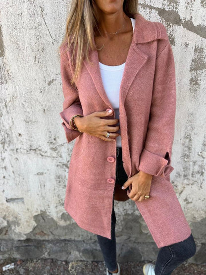 Women's wool coat with lapels