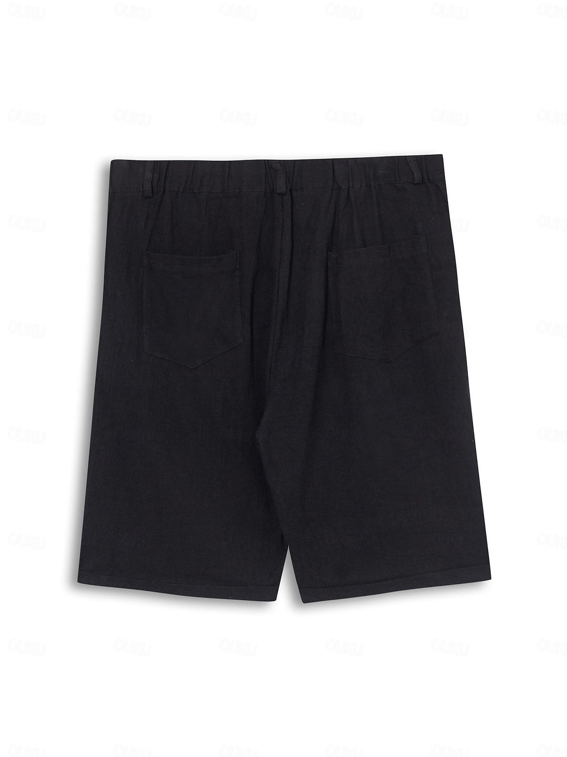 Men's Tailored Pleated Shorts with Cuffed Hem and Side Pockets