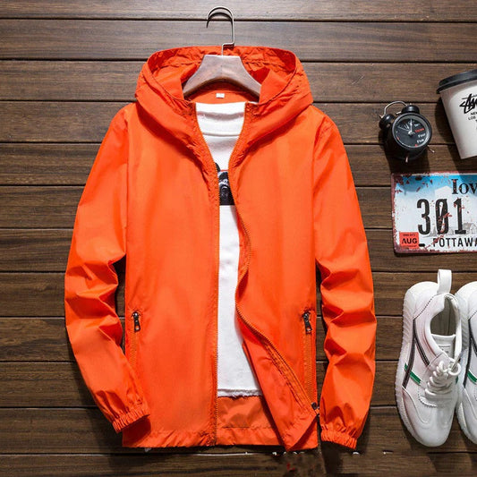Men's Lightweight Waterproof Windbreaker Jacket with Hood