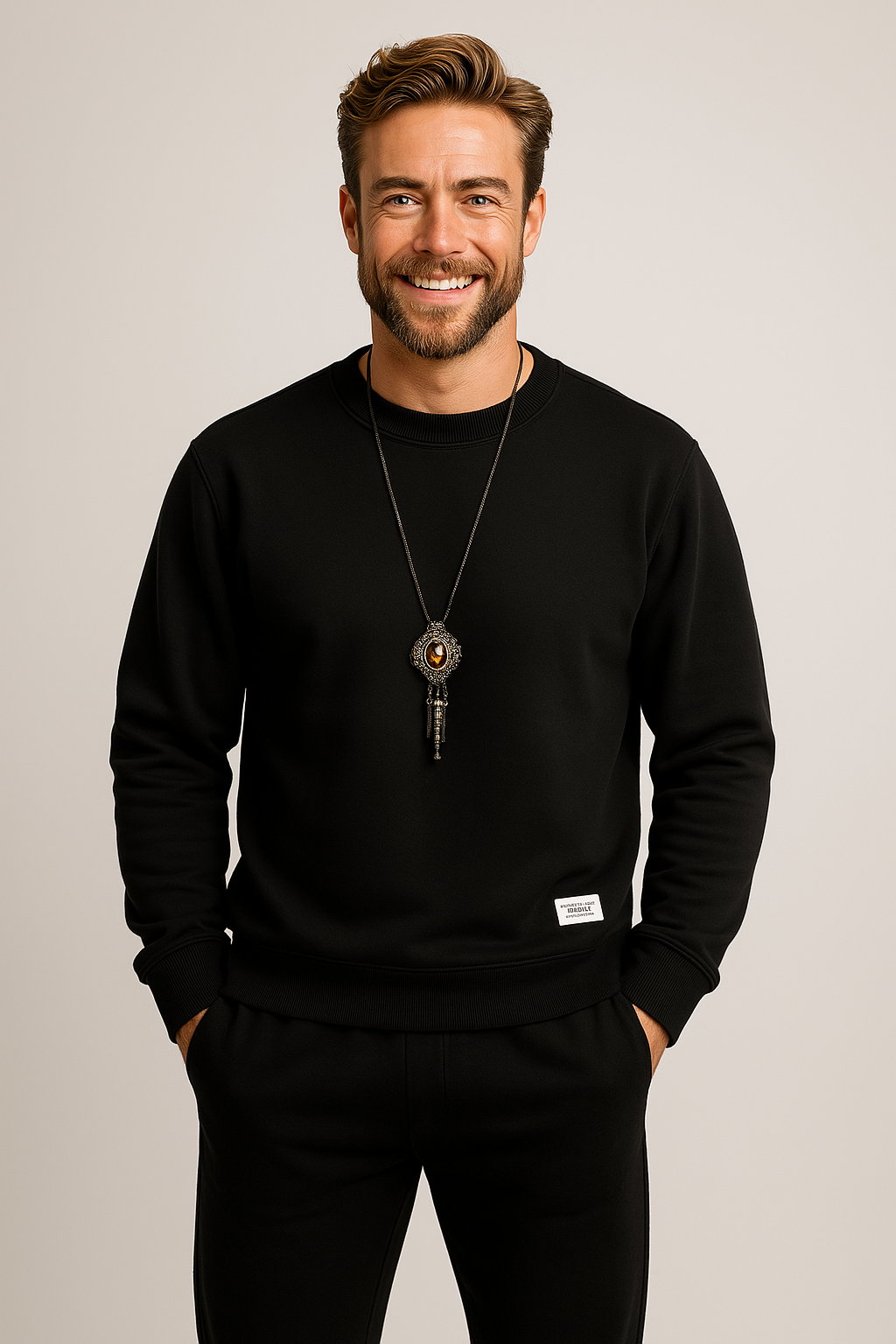 Men's Jogging Loungewear Set 2-Piece with Crew Neck Top