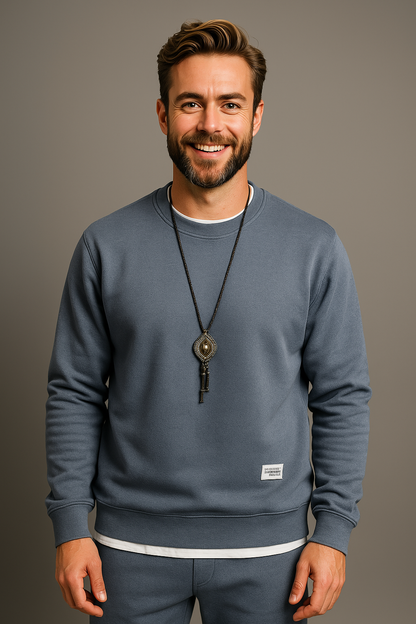 Men's Jogging Loungewear Set 2-Piece with Crew Neck Top