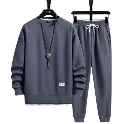 Men's Jogging Loungewear Set 2-Piece with Crew Neck Top