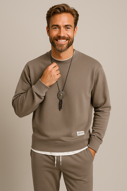 Men's Jogging Loungewear Set 2-Piece with Crew Neck Top