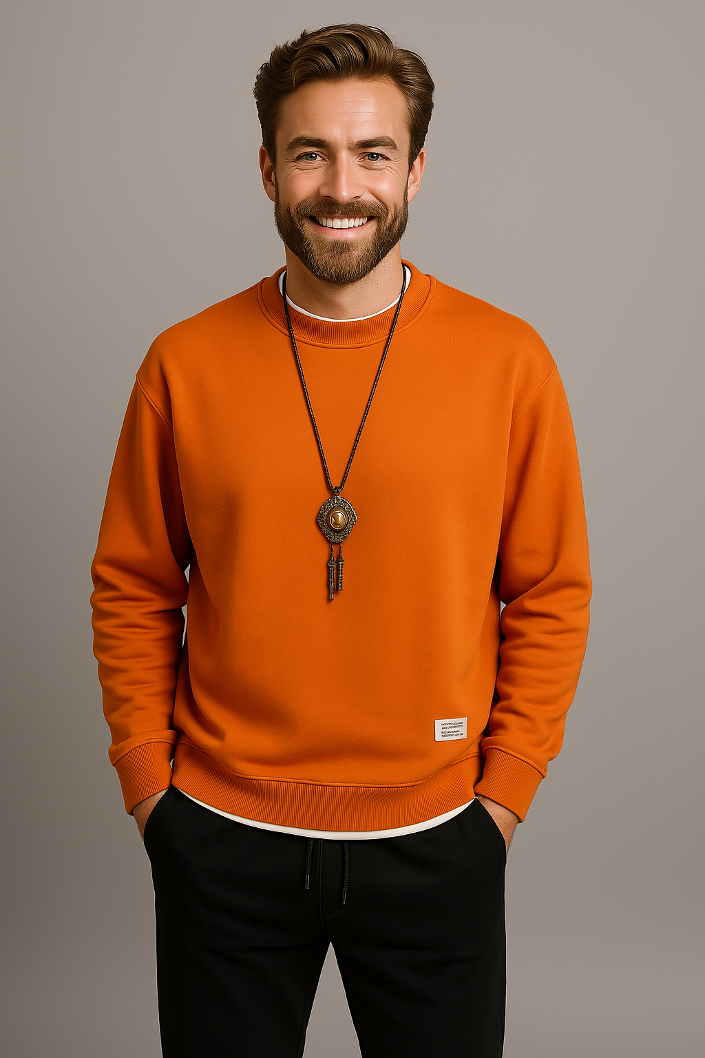 Men's Jogging Loungewear Set 2-Piece with Crew Neck Top