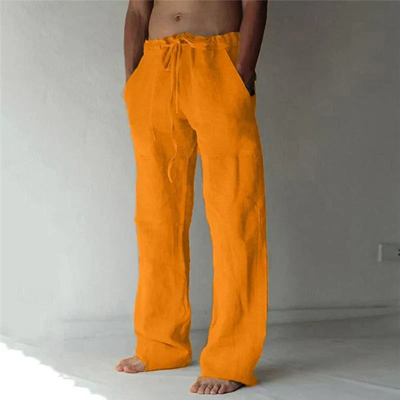 Men's Relaxed Wide-Leg Trousers with Drawstring Waistband
