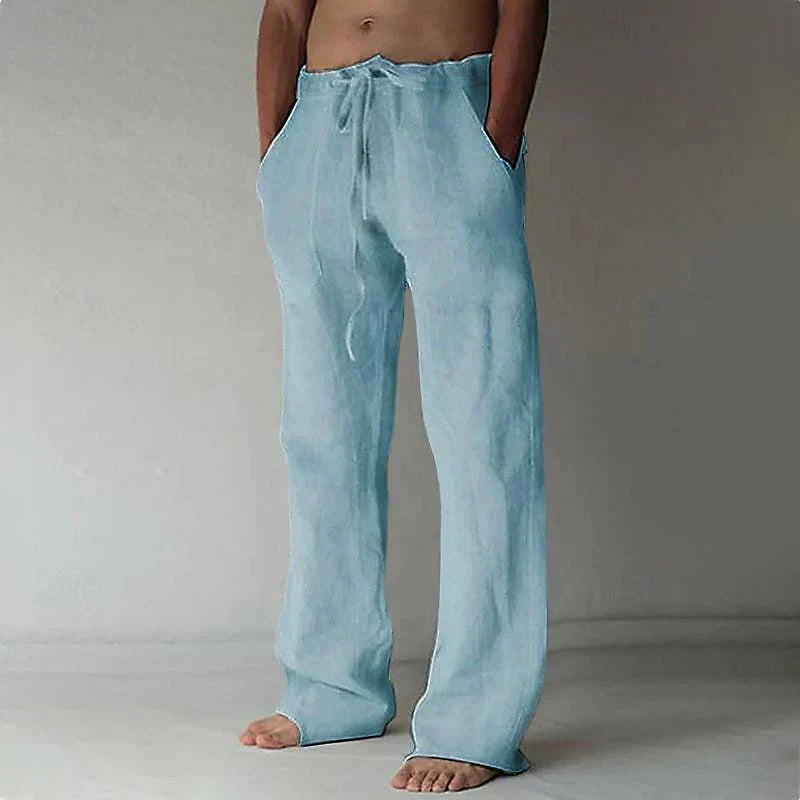 Men's Relaxed Fit Drawstring Pants with Side Pockets
