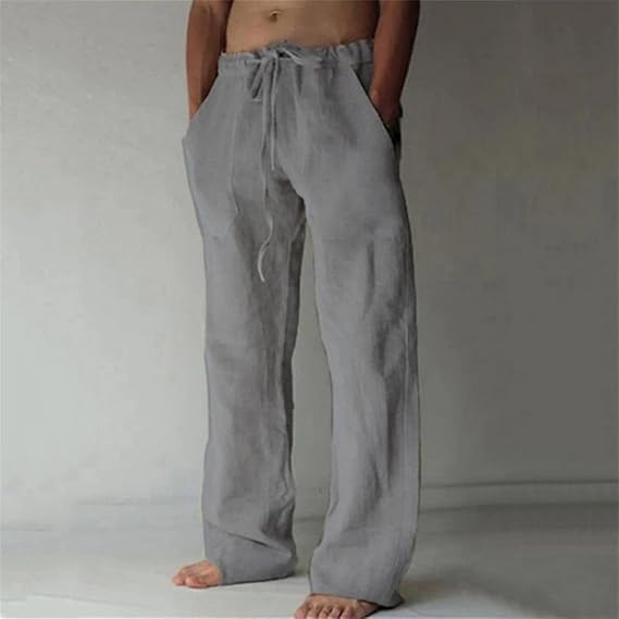 Men's Relaxed Fit Drawstring Pants with Side Pockets