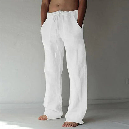 Men's Relaxed Wide-Leg Trousers with Drawstring Waistband